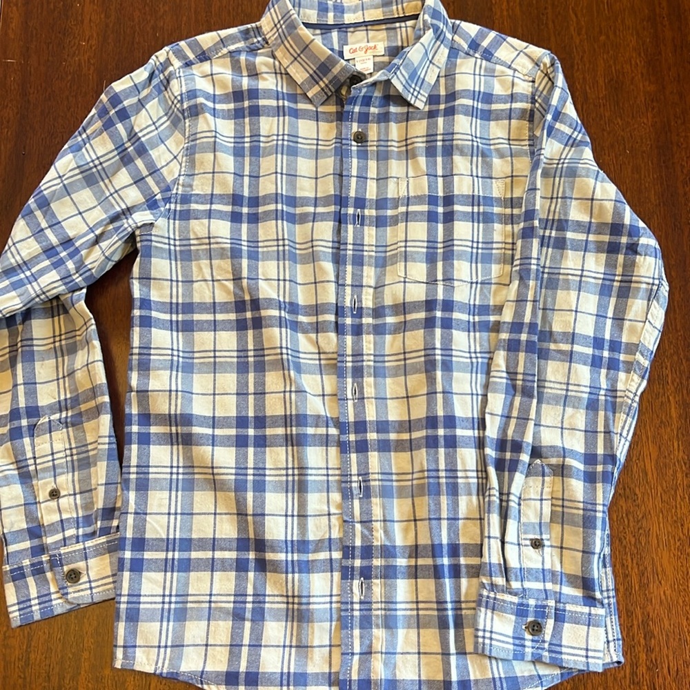 Boys' Button-Down Long Sleeve Flannel Shirt - Cat & Jack™ Size L (12/14)